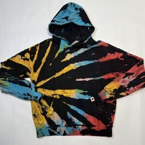 YoungLA Hoodie Mens Small Tie Dye Pullover Multicolor Streetwear Sweatshirt